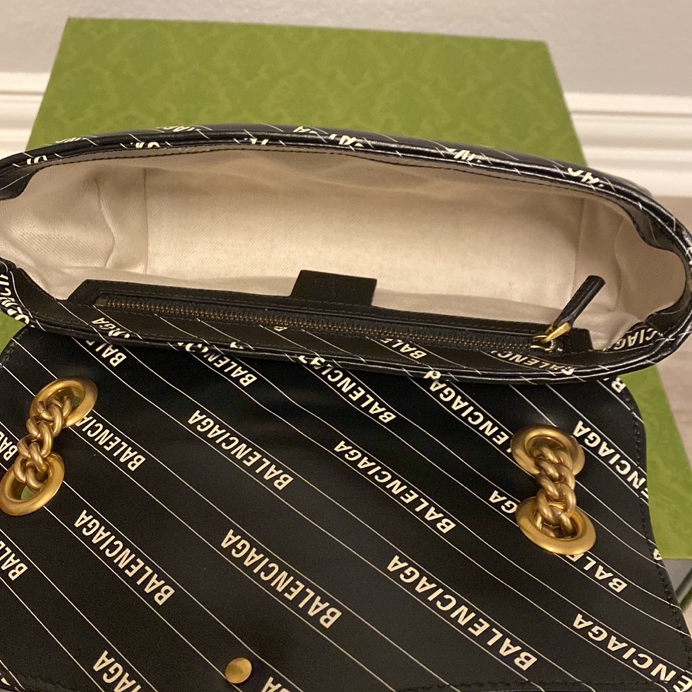 Gucci Hacker Project Limited Edition Balenciaga Print Leather Marmont GG Bag - Picture 6 of 15